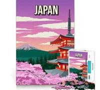 Puzzle Adulte 1000 pièces,Paysage du Japon,Affiche de Voyage,Jeu d'articulation Fine,défi Mental,Cadeau d'anniversaire Amusant et Convivial (50x75cm)