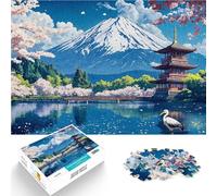 Puzzle Adulte 1000 pièces Paysage du Mont Fuji Jouets addictifs pour Le défi de l'intelligence cérébrale Décoration Parfaite 75x50cm