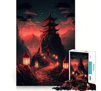 Puzzle Adulte 1000 pièces,Paysage Japonais Ancien,Jeu de Stimulation Cognitive,sans Espace,Assemblage précis,Cadeau d'anniversaire,Casse-tête (38x26cm)