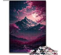 Puzzle Adulte 1000 pièces Paysage Japonais Néon Puzzle en Bois, idéal pour s'amuser en Famille pour Les fêtes et Les Anniversaires 1000 pièces(50x75cm)
