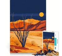 Puzzle Adulte 1000 pièces Paysage Nocturne du désert de la Vallée de la Mort Décoration idéale Casse-tête Cadeau Divertissement pour Les Temps Morts Cadeau d'anniversaire Passe-Temps (50x75cm)