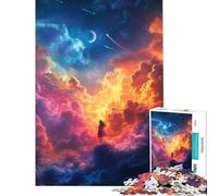 Puzzle Adulte 1000 pièces Paysage onirique avec Figurine et Ciel céleste Difficile et Stimulant Cadeau pour Femmes Décoration Murale À partir de 14 Ans Jeu (38x26cm)