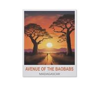 Puzzle Adulte 1000 Pièces Paysage Puzzle en Bois Puzzle en 3D，Avenue des Baobabs, Madagascar，DIY Éducatif Puzzle Noël Décoration De Maison Cadeau（75x50cm）-HS96