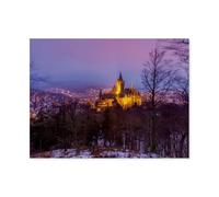 Puzzle Adulte 1000 Pièces Paysage Puzzle en Bois Puzzle en 3D，Château à Wernigerode，Coloré DIY Art Moderne Cadeau Spécial Déco Maison（75x50cm）-AV70