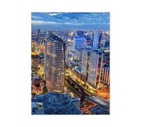 Puzzle Adulte 1000 Pièces Paysage Puzzle en Bois Puzzle en 3D，Paysage Urbain au Milieu de Bangkok, Thaïlande，DIY Art Moderne Cadeau Spécial Déco Maison（75x50cm）-H36