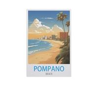 Puzzle Adulte 1000 Pièces Paysage Puzzle en Bois Puzzle en 3D，Plage de Pompano，DIY Éducatif Puzzle Noël Décoration De Maison Cadeau（75x50cm）-IH79