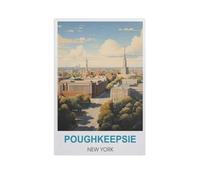Puzzle Adulte 1000 Pièces Paysage Puzzle en Bois Puzzle en 3D,Poughkeepsie, New York,DIY Art Moderne Cadeau Spécial Déco Maison(75x50cm)-GG48