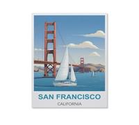 Puzzle Adulte 1000 Pièces Paysage Puzzle en Bois Puzzle en 3D，San Francisco, Californie，Coloré DIY Art Moderne Cadeau Spécial Déco Maison（75x50cm）-HS16