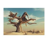 Puzzle Adulte 1000 Pièces Paysage Puzzle en Papier Puzzle en 3D，Arbre Sec avec éléphant, Illustration，Coloré DIY Art Moderne Cadeau Spécial Déco Maison（38x26cm）-T54