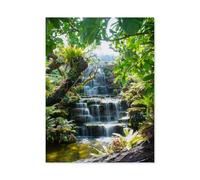 Puzzle Adulte 1000 Pièces Paysage Puzzle en Papier Puzzle en 3D，Cascade idyllique dans la forêt en Thaïlande，DIY Art Moderne Cadeau Spécial Déco Maison（50x70cm）-N96