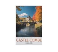 Puzzle Adulte 1000 Pièces Paysage Puzzle en Papier Puzzle en 3D,Castle Combe, Angleterre,DIY Art Moderne Cadeau Spécial Déco Maison(38x26cm)-I72
