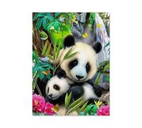 Puzzle Adulte 1000 Pièces Paysage Puzzle en Papier Puzzle en 3D，Cher Panda，DIY Éducatif Puzzle Noël Décoration De Maison Cadeau（38x26cm）-A74