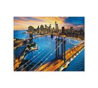Puzzle Adulte 1000 Pièces Paysage Puzzle en Papier Puzzle en 3D，New York，DIY Art Moderne Cadeau Spécial Déco Maison（50x70cm）-C36