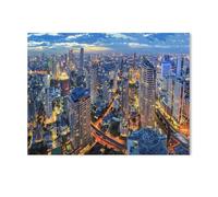 Puzzle Adulte 1000 Pièces Paysage Puzzle en Papier Puzzle en 3D，Paysage Urbain au Milieu de Bangkok, Thaïlande，DIY Éducatif Puzzle Noël Décoration De Maison Cadeau（38x26cm）-H34