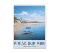 Puzzle Adulte 1000 Pièces Paysage Puzzle en Papier Puzzle en 3D，Piriac-sur-Mer Saint-Nazaire，DIY Art Moderne Cadeau Spécial Déco Maison（50x70cm）-GN8