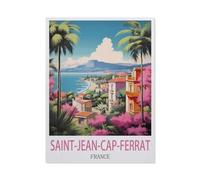 Puzzle Adulte 1000 Pièces Paysage Puzzle en Papier Puzzle en 3D，Saint-Jean-Cap-Ferrat, France，DIY Art Moderne Cadeau Spécial Déco Maison（38x26cm）-P68
