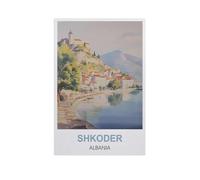 Puzzle Adulte 1000 Pièces Paysage Puzzle en Papier Puzzle en 3D，Shkoder, Albanie，DIY Art Moderne Cadeau Spécial Déco Maison（38x26cm）-FX8