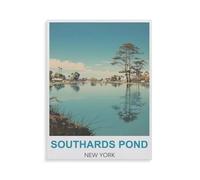 Puzzle Adulte 1000 Pièces Paysage Puzzle en Papier Puzzle en 3D，Southards Pond New York，DIY Art Moderne Cadeau Spécial Déco Maison（38x26cm）-HI93