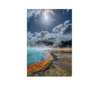 Puzzle Adulte 1000 Pièces Paysage Puzzle en Papier Puzzle en 3D，Vapeur Chaude sur Le lac Champagne, Wai-O-Tapu. Nouvelle-Zélande，DIY Art Moderne Cadeau Spécial Déco Maison（50x70cm）-AG5