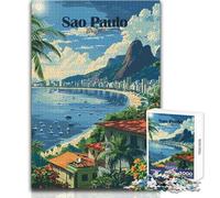 Puzzle Adulte 1000 pièces, Paysage Urbain de São Paulo, Jeu de Puzzle Unique et Stimulant, activités familiales, idées Cadeaux, Dimensions 38x26cm