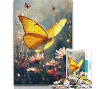 Puzzle Adulte 1000 pièces Peinture à l'huile de Papillon Jaune Jeux éducatifs décoration d'intérieur décoration d'intérieur Unique et Cadeaux 75x50cm
