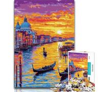 Puzzle Adulte 1000 pièces, Peinture à l'huile de Venise, défi Difficile pour soulager Le Stress, Interaction Parent-Enfant, à partir de 14 Ans, 38x26cm