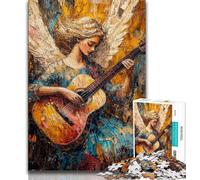 Puzzle Adulte 1000 pièces,Peinture à l'huile représentant Un Ange Jouant de la Guitare,Difficile,Assemblage de Motifs,activités Amusantes à la Maison,Cadeau d'anniversaire,Cadeau de Voyage 50x75cm