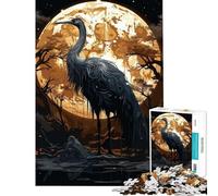 Puzzle Adulte 1000 pièces Peinture Cigogne Noire Difficile et Stimulant Cadeau pour Femmes Jouet Décoration Murale À partir de 14 Ans Jeu 38X26cm