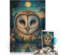Puzzle Adulte 1000 pièces Peinture Couleur Hibou Compétition de Vitesse Manuelle Chaque pièce est Unique - Jeu Familial Stimulant et Amusant 38x26cm