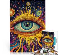 Puzzle Adulte 1000 pièces Peinture de l'œil Cosmique Jouets éducatifs d'apprentissage Liste de souhaits avec Le Père Noël 38x26cm