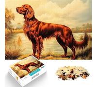 Puzzle Adulte 1000 pièces Peinture de Setter Irlandais Jouets Jeux éducatifs Soulagement du Stress Bon Cadeau 38x26cm