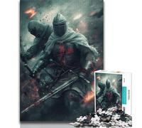 Puzzle Adulte 1000 pièces, peintures de Chevaliers médiévaux Difficiles, Puzzle Adolescent, Anti-Stress, séjour, Tuer Le Temps, liste de souhaits avec Le Père Noël (Taille 75x50cm)