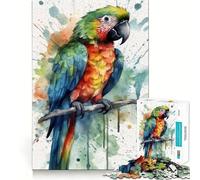 Puzzle Adulte 1000 pièces Perchoir Aquarelle Perroquet Jeu d'exercice Mental apaisant Design et Assemblage Cadeau Exceptionnel (38x52cm)