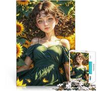 Puzzle Adulte 1000 pièces Perdu dans Un rêve de Tournesol Jouets de Divertissement Familial Convient aux Couples 38x26cm