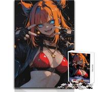 Puzzle Adulte 1000 pièces - Personnage d'anime Rebelle et fougueuse - Design élégant - Jeu d'analyse et de logique - Idée Cadeau pour Un Père Noël Secret - Dimensions : 38x52cm