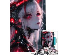 Puzzle Adulte 1000 pièces Personnage féminin Anime Blanc et Rouge défi éducatif Course de Vitesse Manuelle Jeu Impossible à partir de 14 Ans (38x26cm)