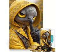 Puzzle Adulte 1000 pièces Personnage Oiseau à Capuchon Jaune Jeu de Stimulation Cognitive Conception sans Espace Cadeau d'anniversaire Casse-tête (38x52cm)