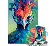 Puzzle Adulte 1000 pièces Phénix coloré Art numérique Jeu de réflexion Défi d'intelligence Jouet addictif Une œuvre d'art (Dimensions 38x52cm)