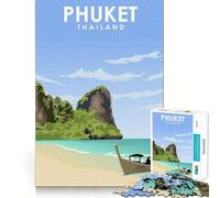 Puzzle Adulte 1000 pièces Phuket Thaïlande Voyage Art Fine Joint Fun Stimule Mental Toy Jeu Cozy Play Cadeau d'anniversaire Amusant (38x52cm)