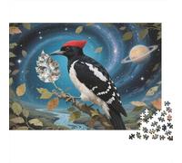 Puzzle Adulte 1000 Pièces Pic épeiche Feuilles métalliques 3D, Puzzle en Bois, Adultes Et Enfants À Partir De 14 Ans, Hands on Game, Home Decor, Cadeau Unique 1000pcs (75x50cm)