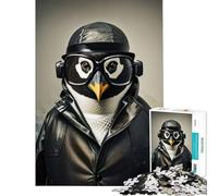 Puzzle Adulte 1000 pièces Pingouin Détective Jeu de réflexion et d'apprentissage Jouet éducatif Cadeau d'anniversaire pour Femme (Dimensions 75x50cm)