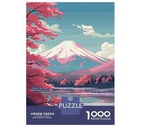 Puzzle Adulte 1000 Pièces Pink Mount Fuji Sakura Puzzle Adulte Jeu Manuel Décoration Parfaite Cadeaux Uniques pour Anniversaire Et Noël 70x50cm/1000pcs