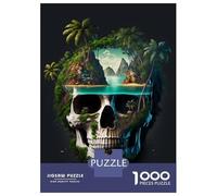 Puzzle Adulte 1000 Pièces Pirate Skull Puzzle pour Adultes - Décoration Murale - Stimule La Mémoire - Cadeau d'anniversaire Unique 52x38cm/1000pcs