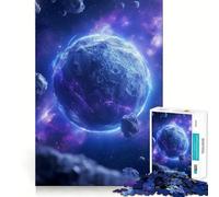 Puzzle Adulte 1000 pièces Planète Bleue Espace Cosmos Découpe Fine Art,Résolution de problèmes Amusante,Temps de Jeu Confortable,Décoration Murale de Noël (50x75cm)