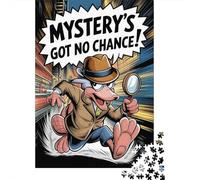 Puzzle Adulte 1000 Pièces, Platypus Detective Comic Style Illustration, 70x50cm/1000pcs; Projet Tranquille pour Le W nd; Pièces Blanches avec Peu De Poussière