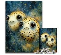 Puzzle Adulte 1000 pièces Poisson-Globe Puzzles en Carton Jeu Adulte Cadeau Jeu interactif Familial Défi cérébral Cadeau 26x38cm