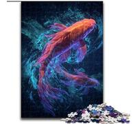 Puzzle Adulte 1000 pièces Poisson Koi Puzzle Un Casse-tête Stimulant pour Les Adolescents, Parfait pour la décoration intérieure ou comme Cadeau (Taille 50x75cm)