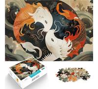 Puzzle Adulte 1000 pièces Poisson Koi Yin et Yang Séjour Anti-Stress pour Tuer Le Temps Car C'est Un pour Toute la Famille 50x70cm