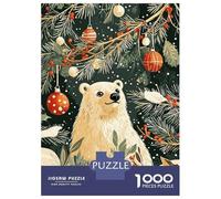 Puzzle Adulte 1000 Pièces Polar Bear Christmas Puzzles pour Adolescents, Jouets Anti-Stress, Défi Difficile, Cadeau d'anniversaire Unique 70x50cm/1000pcs