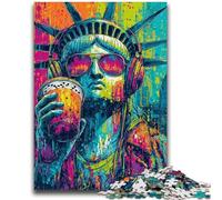 Puzzle Adulte 1000 pièces Pop Art Statue de la Liberté pour 14 Ans et Plus Jouet éducatif intellectuel décompressant Excellent Cadeau 26x38cm